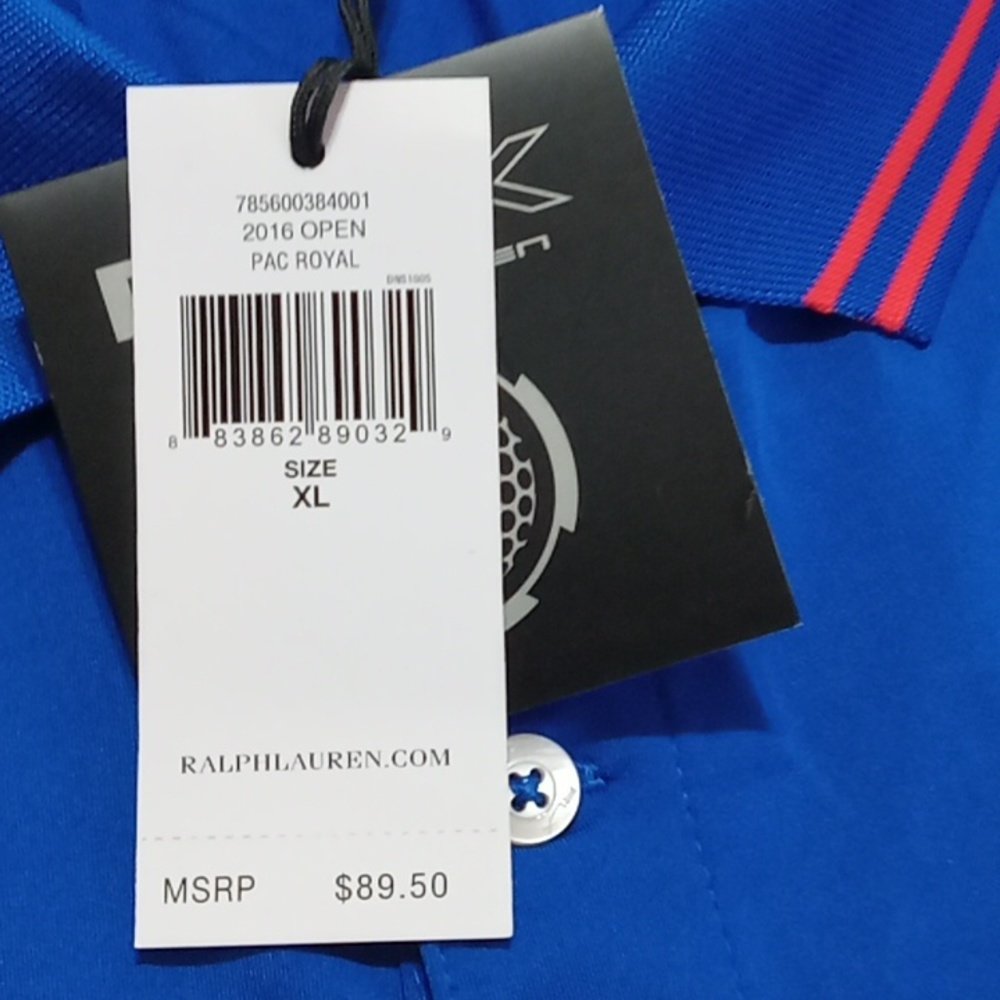 Ralph Lauren RLX Polo Mens Short Sleeves Shirt Extra Large XL Pull Over Blue NEW - Picture 6 of 7